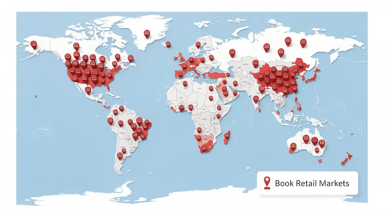 World map covered with red location markers, labeled “Uxart Retail Markets” in the lower right.