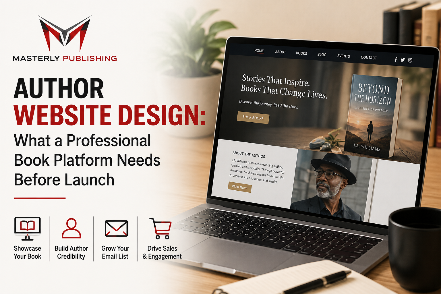 Author website design consultation with a web designer