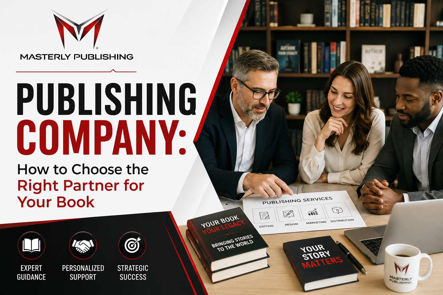 team helping an author choose the right partner for editing, design, marketing, and distribution.