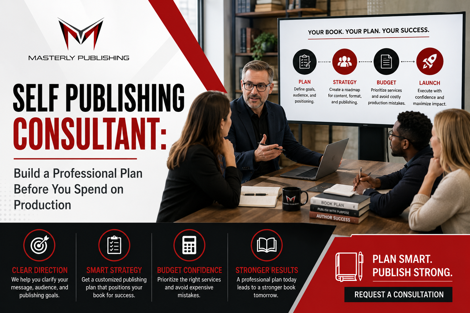 Self publishing consultant planning a professional book launch