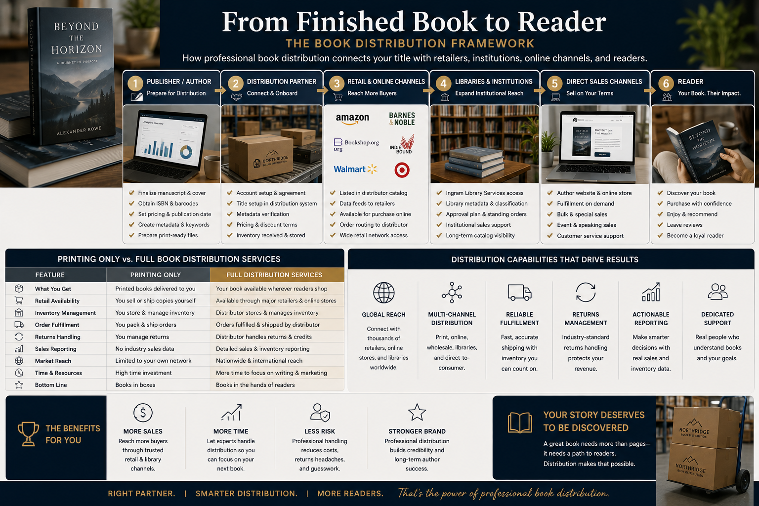 Checklist, framework, or comparison visual tied to the article problem book distribution services
