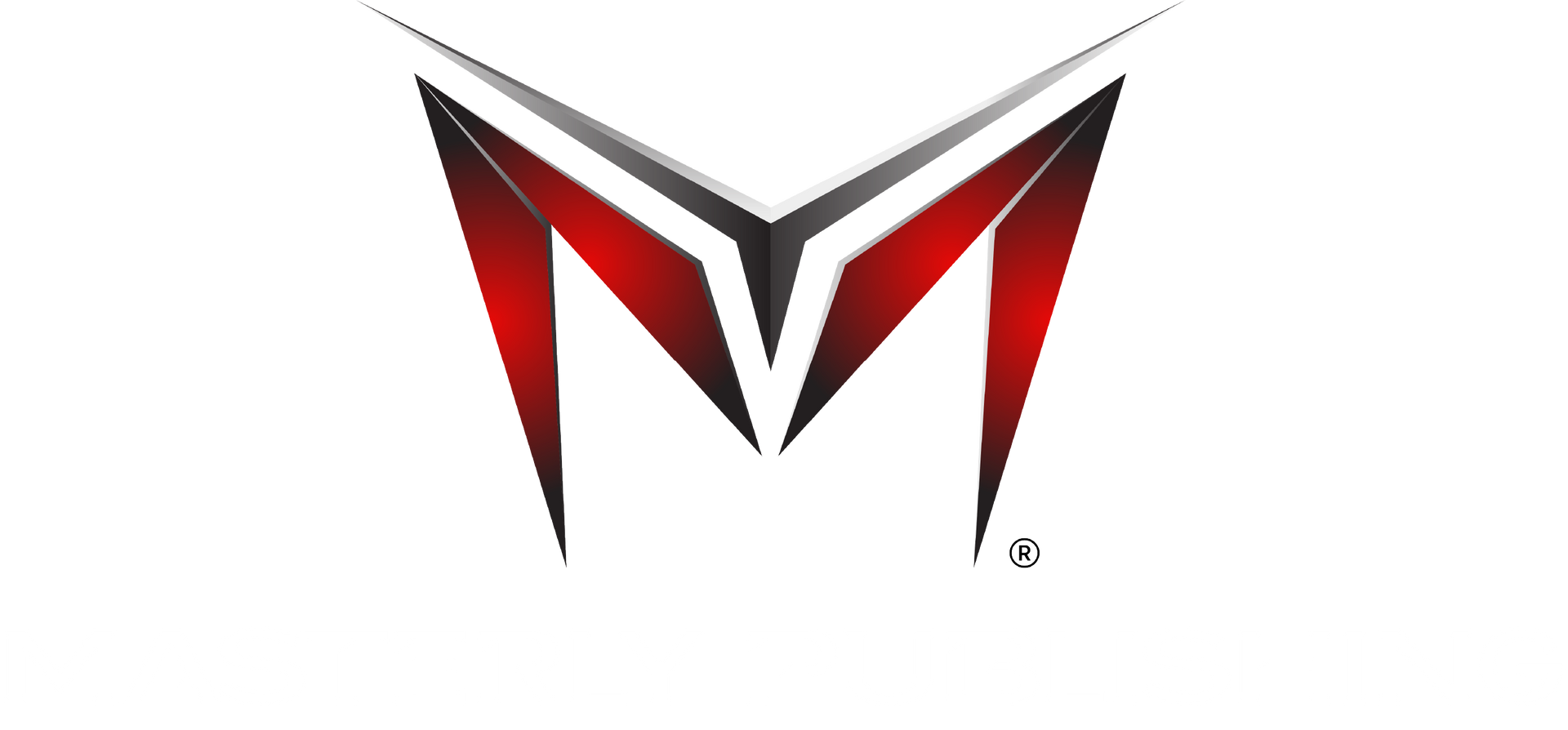A logo for masterly publishing with a red m on a white background.