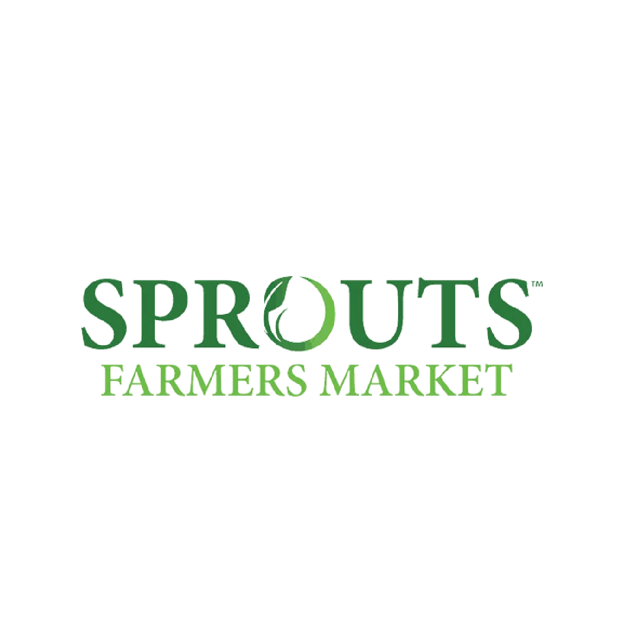The sprouts farmers market logo is green and white on a white background.