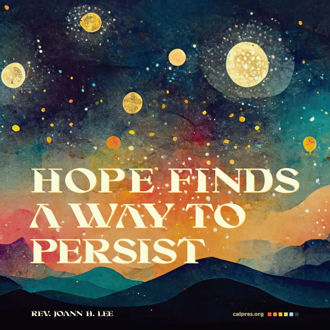 Illustration of the night sky. Gorgeous blue and orange colors used. The moon and planets are a vibrant cream and gold yellow color. Lots of orange and yellow dots to express the stars in the sky. There are deep blue and black mountains on the bottom of the image. The text says 