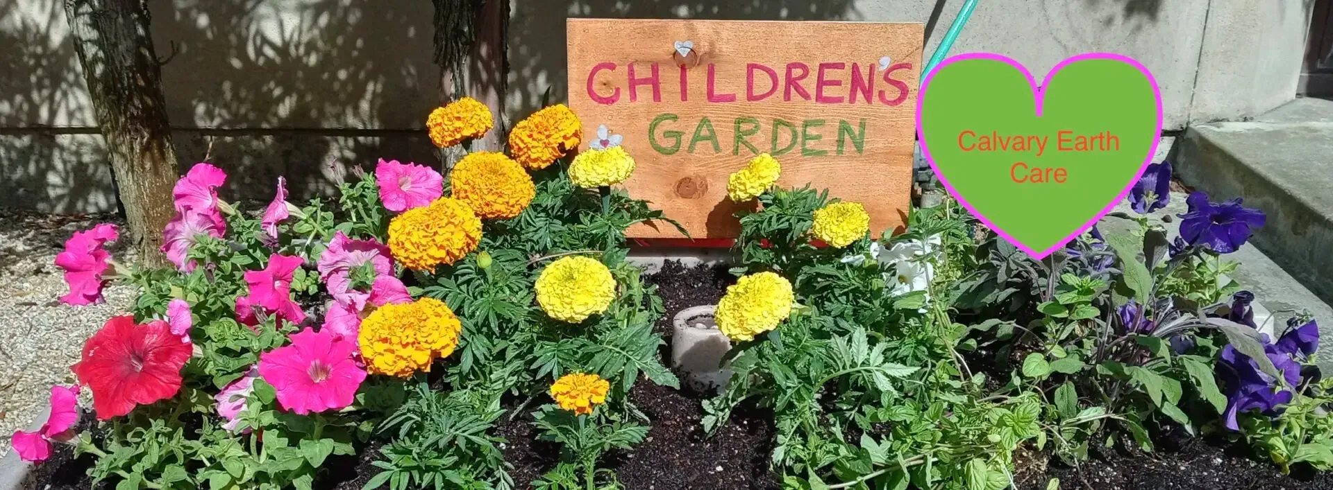 Children's Garden with Bright Flowers
