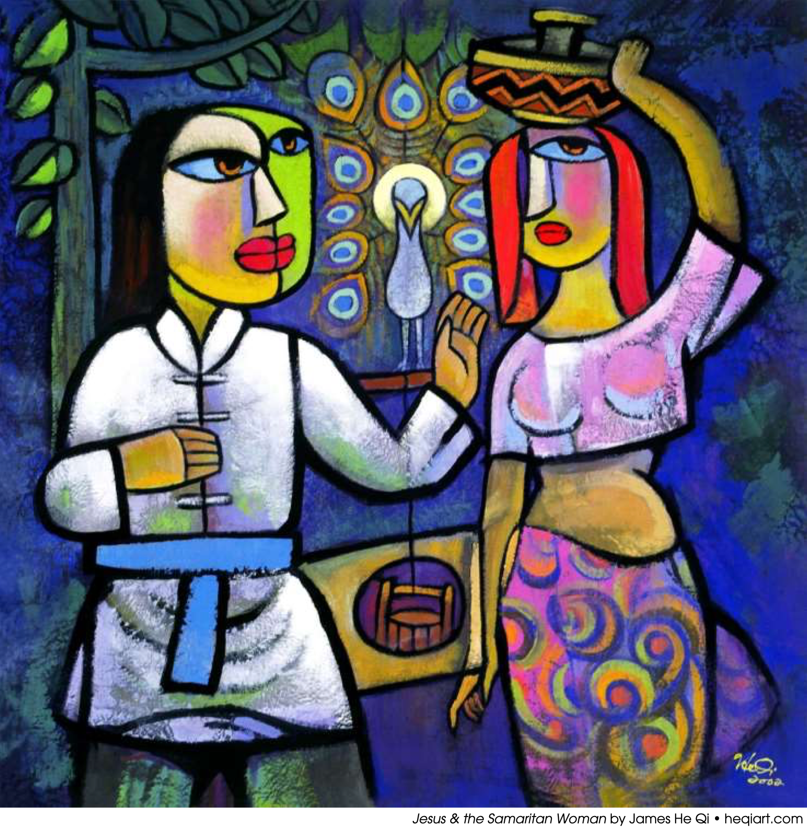 Jesus & the Samaritan Woman by James He Qi • heqiart.com