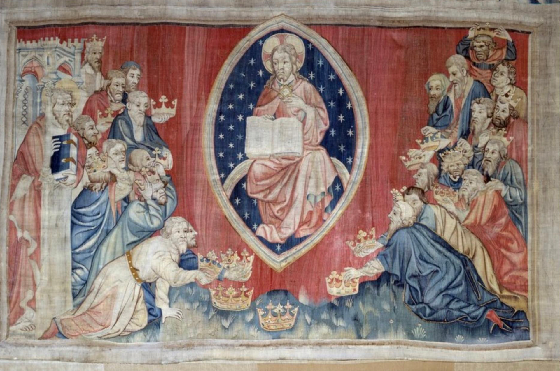 The Curtain of the Revelation (1373-1383) 5: the elders prostrate before Christ in majesty.