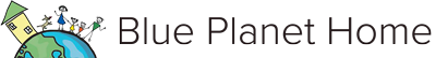 Blue Planet Home logo with a globe, houses, trees, and the company name in blue text