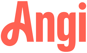 Red Angie logo in bold script on a white background