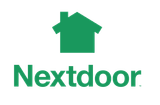 Green Nextdoor logo with a house icon above the word “Nextdoor”