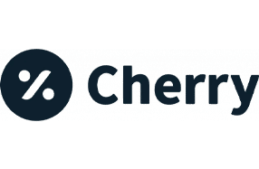 Cherry logo with a dark blue percent icon and the word “Cherry” in dark blue text