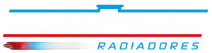 Logo de Radiadores con líneas horizontales azul y roja y texto “RADIADORES” en azul.