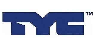 Logotipo azul estilizado de TYC con símbolo de marca registrada.