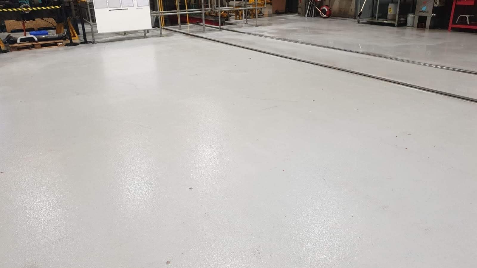 Freshly cleaned coloured patio slabs
