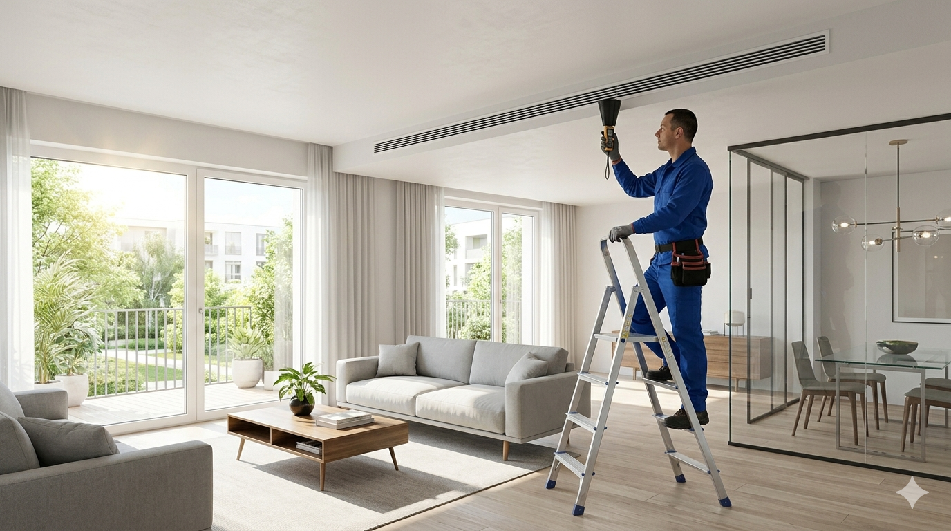 Manutenzione impianti canalizzati di condizionamento e riscaldamento residenziale