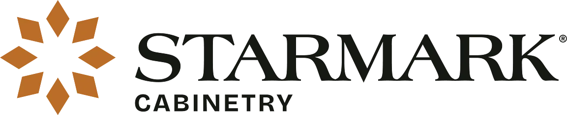Starmark Cabinetry logo with brown geometric starburst and black text