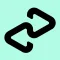 Black chain link symbol on a light teal background.