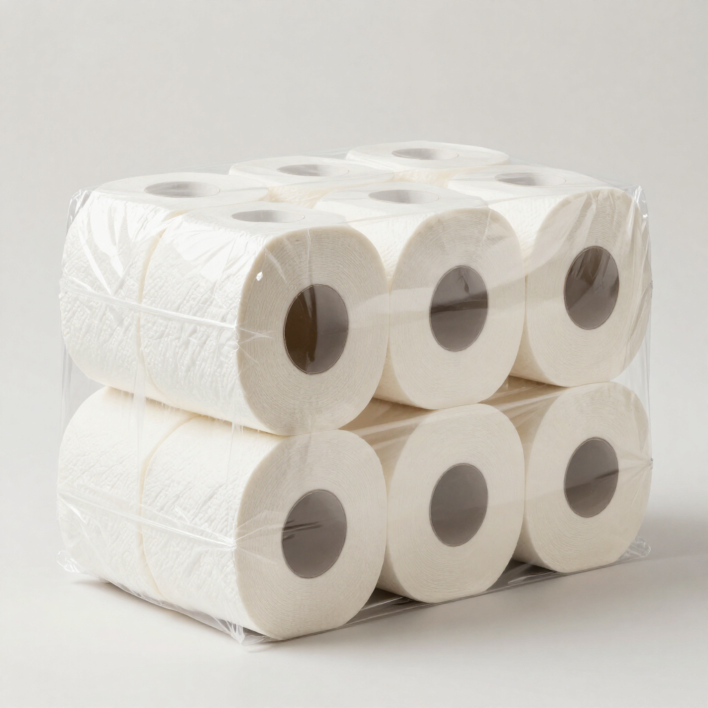 Papel higiênico embalado