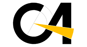 Black and yellow C4 logo on a white background