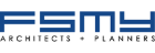 FSMY Architects + Planners logo in blue text with green accent bars on a white background