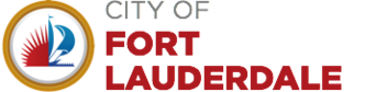 City of Fort Lauderdale logo with a blue sailboat and red sun over city skyline