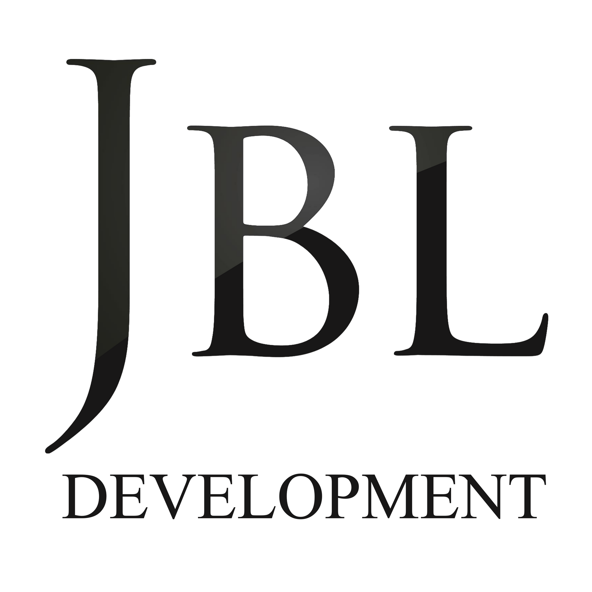 JBL Development logo in black serif letters on a white background