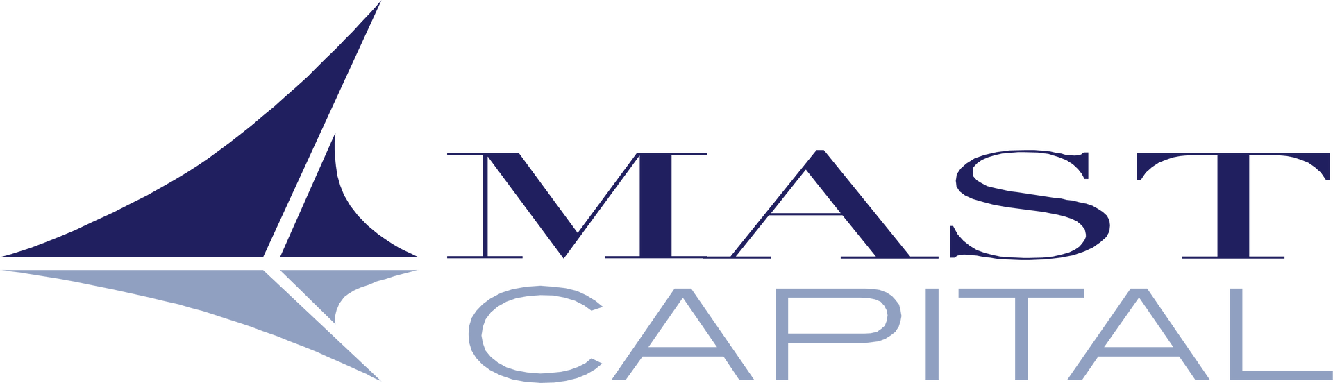 Mast Capital logo in blue and gray with a stylized sail icon
