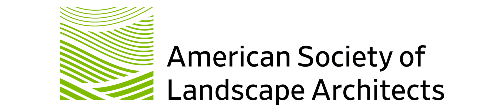 American Society of Landscape Architects logo with green leaf pattern and black text