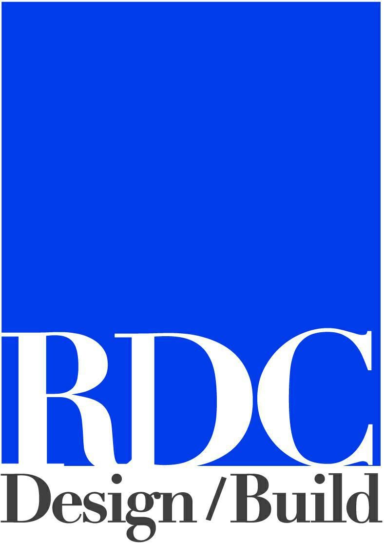 RDC Design/Build logo with white text on a blue background