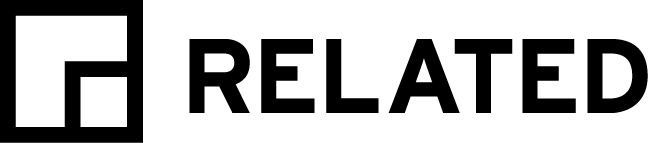 Black-and-white “RELATED” logo with a stylized white square icon on the left