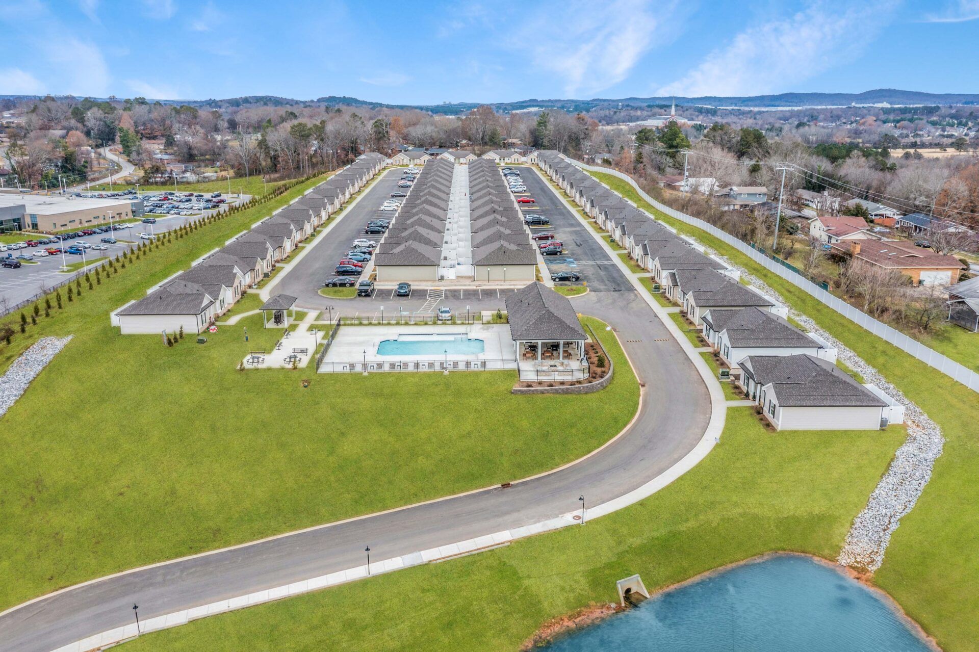 aerial view at Forest Hill Villas in Chattanooga, TN.