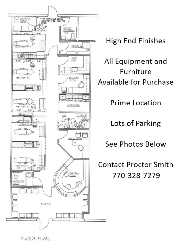 Floor plan of an office space in Newnan, GA, showing rooms like offices, conference, break room, and open workspace.