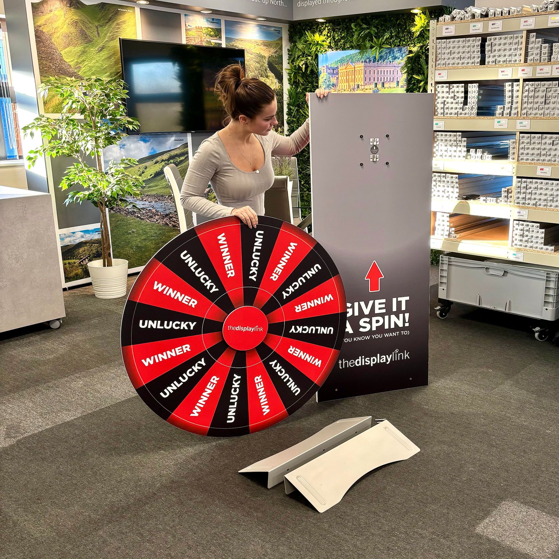 Portable custom branded spin to win wheel