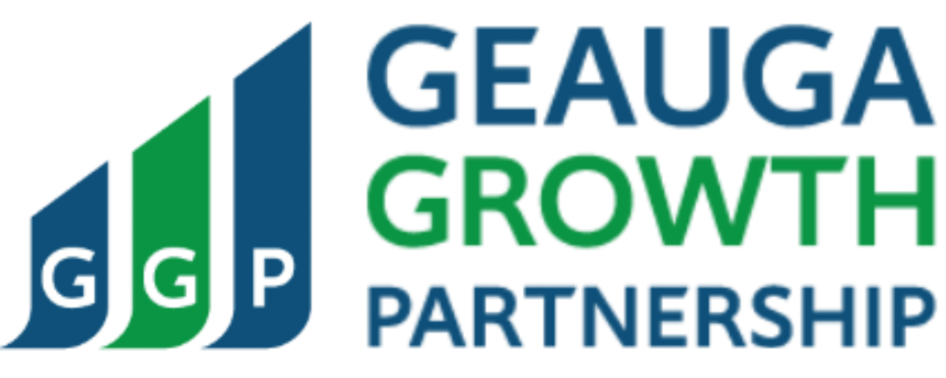 Logo for Geauga Growth Partnership: Blue, green, and white graphic with text.