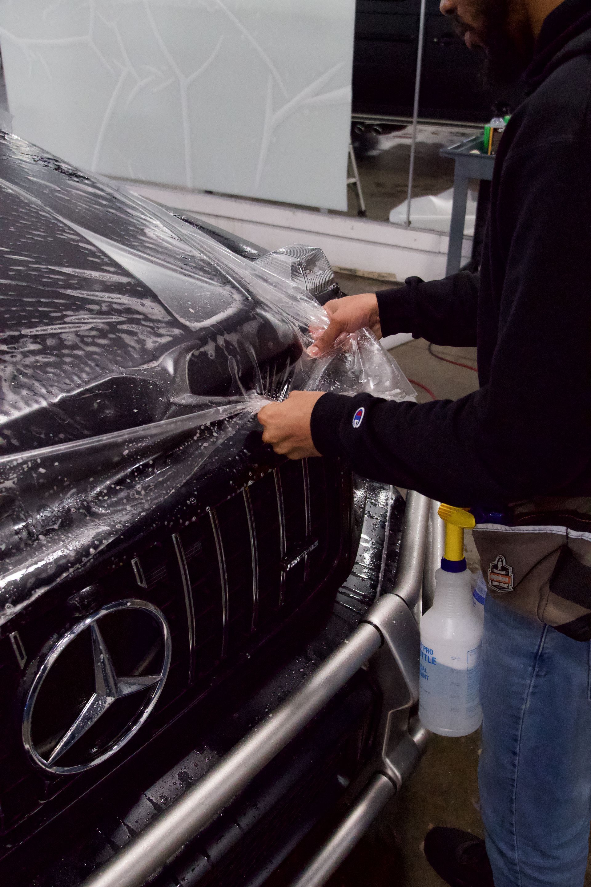 Matte film application on Tesla