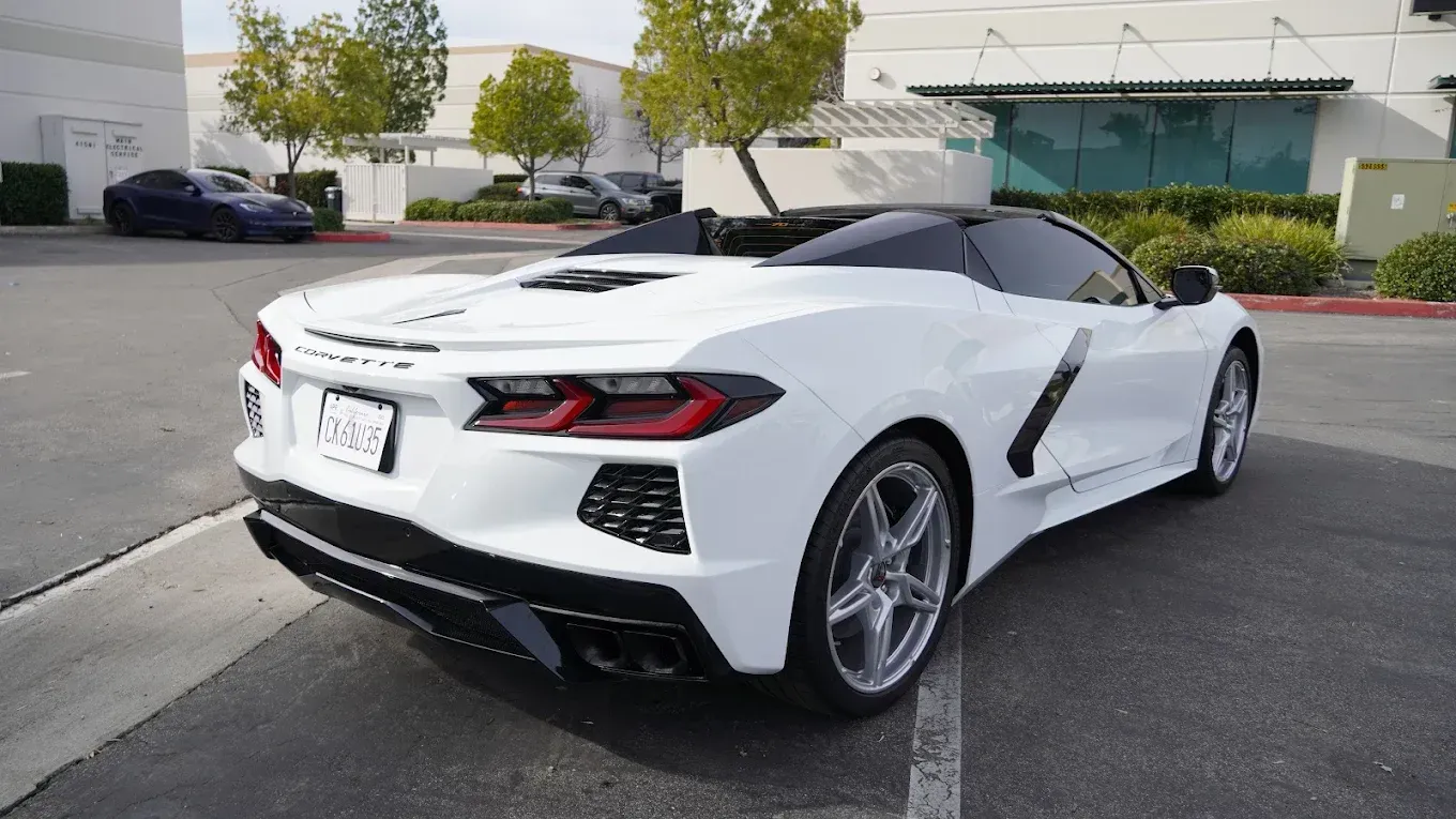 white car parked outside with Ceramic Coating Installation