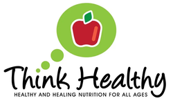 A logo for think healthy healthy and healing nutrition for all ages