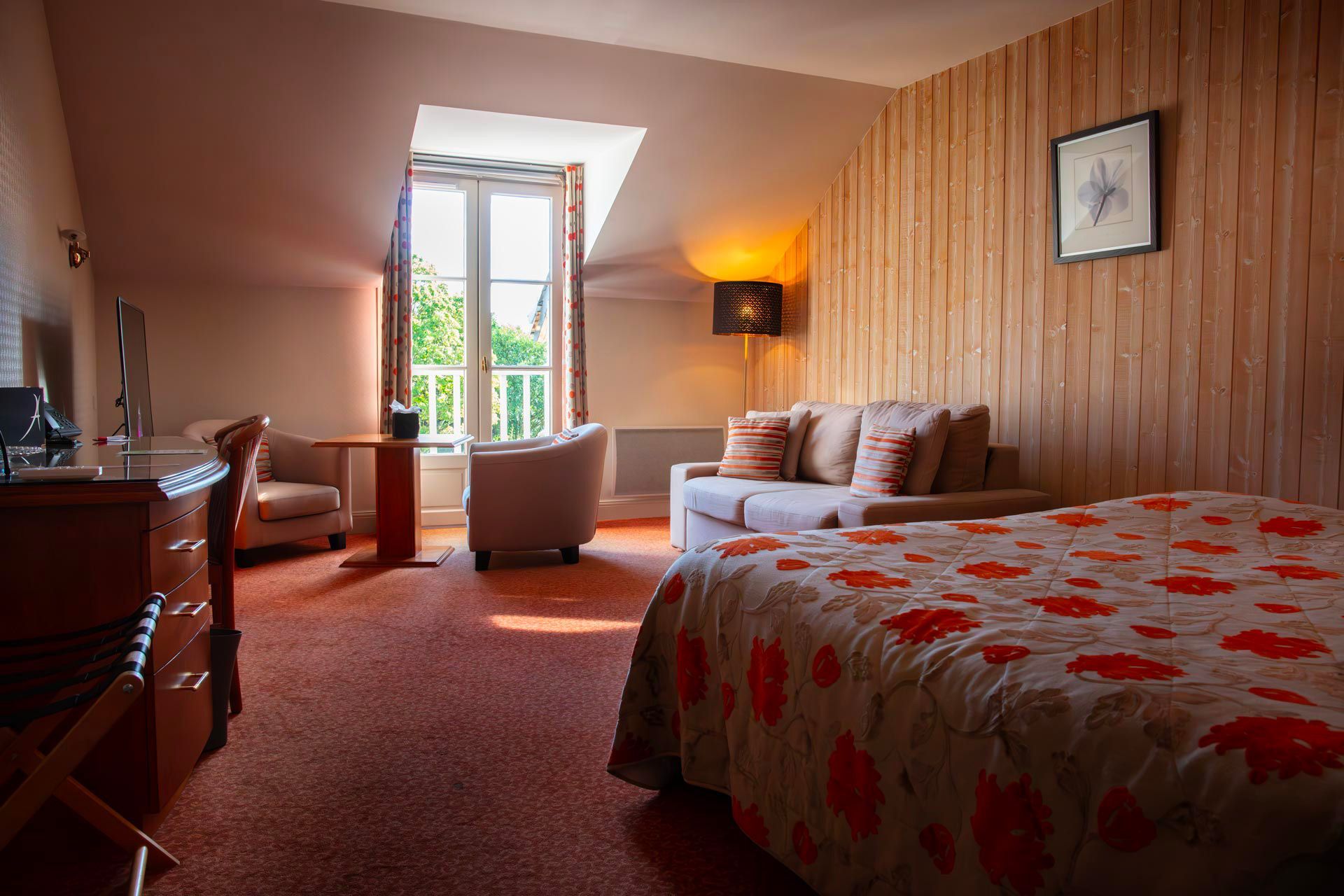 Chambre Capucine proposée à l'hôtel restaurant situe en Val de Loire