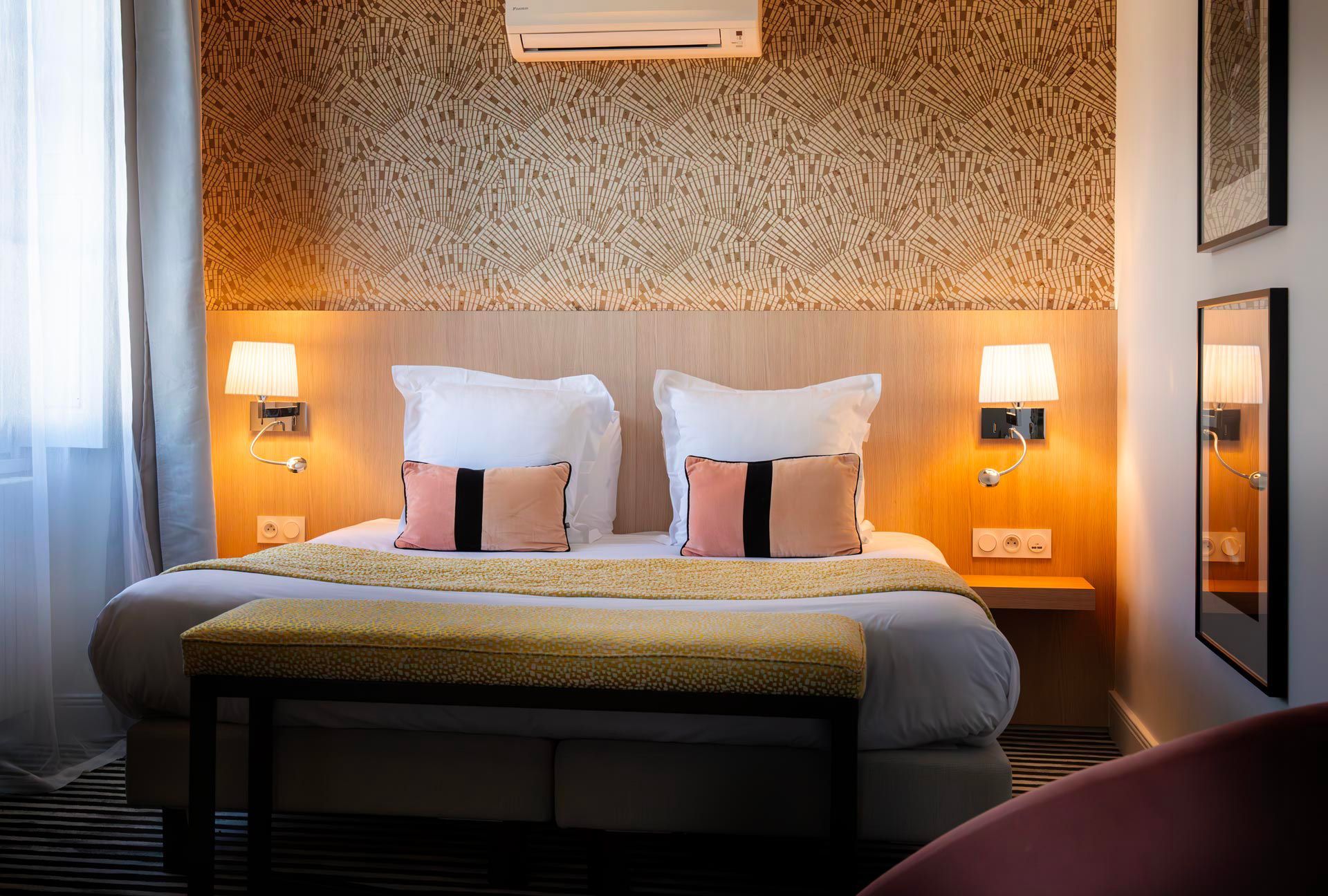 Chambre de l'hôtel de l'Aubinière situé à Saint-Ouen-les-Vignes près d'Amboise
