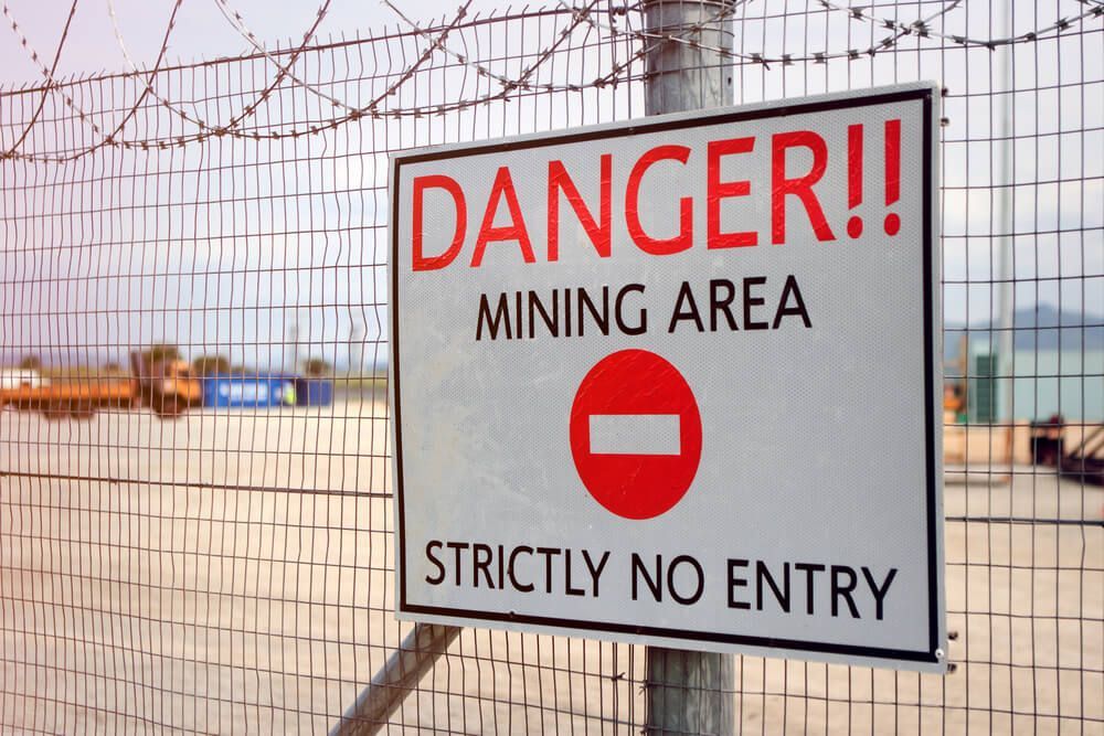 Danger Sign, Mining Area — Financial Planner in Queensland