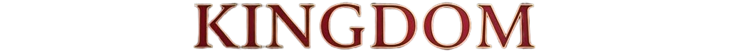 Partial red “KINGDOM” text on a white background