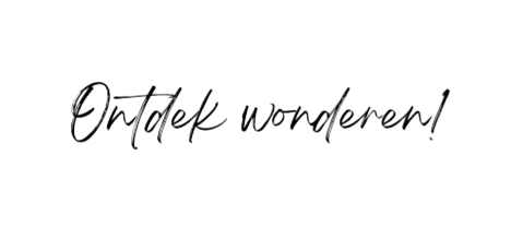 Black cursive text reading “Ontdek wonderen!” on a white background