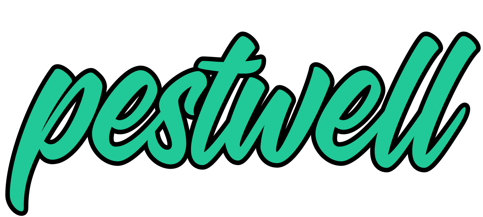 The word pestwell is written in green on a white background
