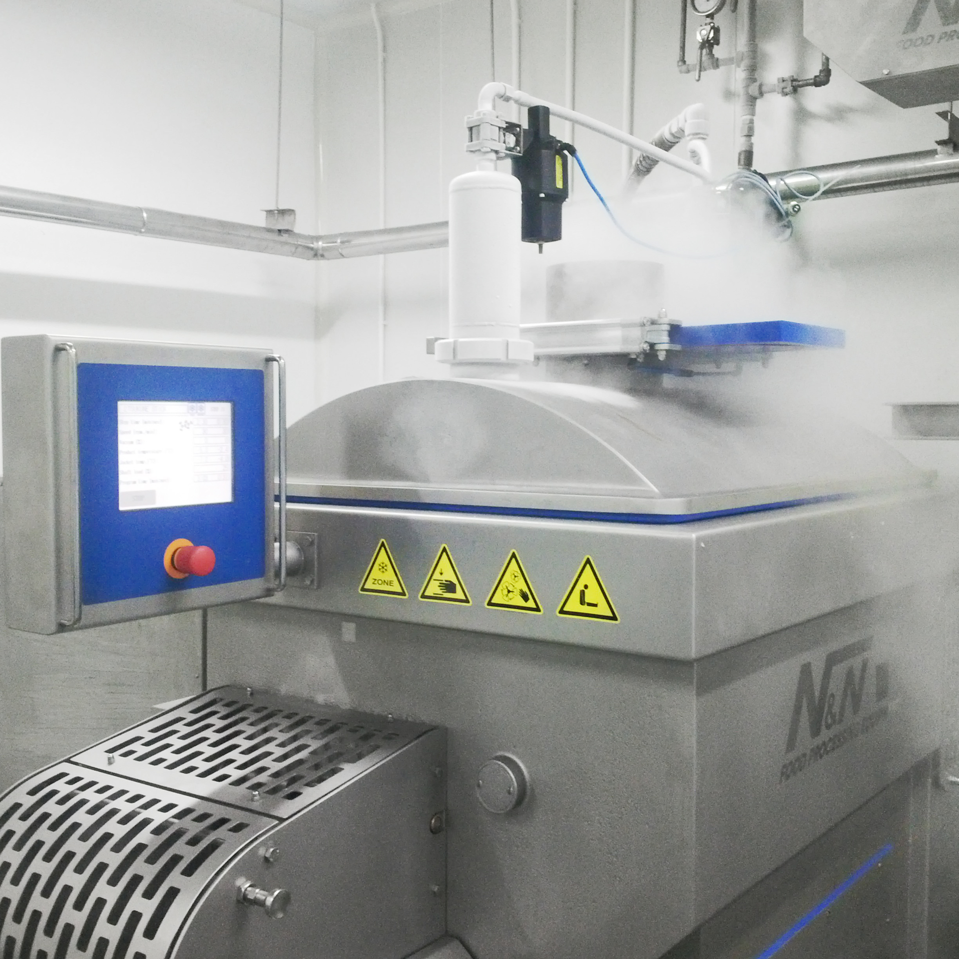 A machine that has aaa warning signs on it
