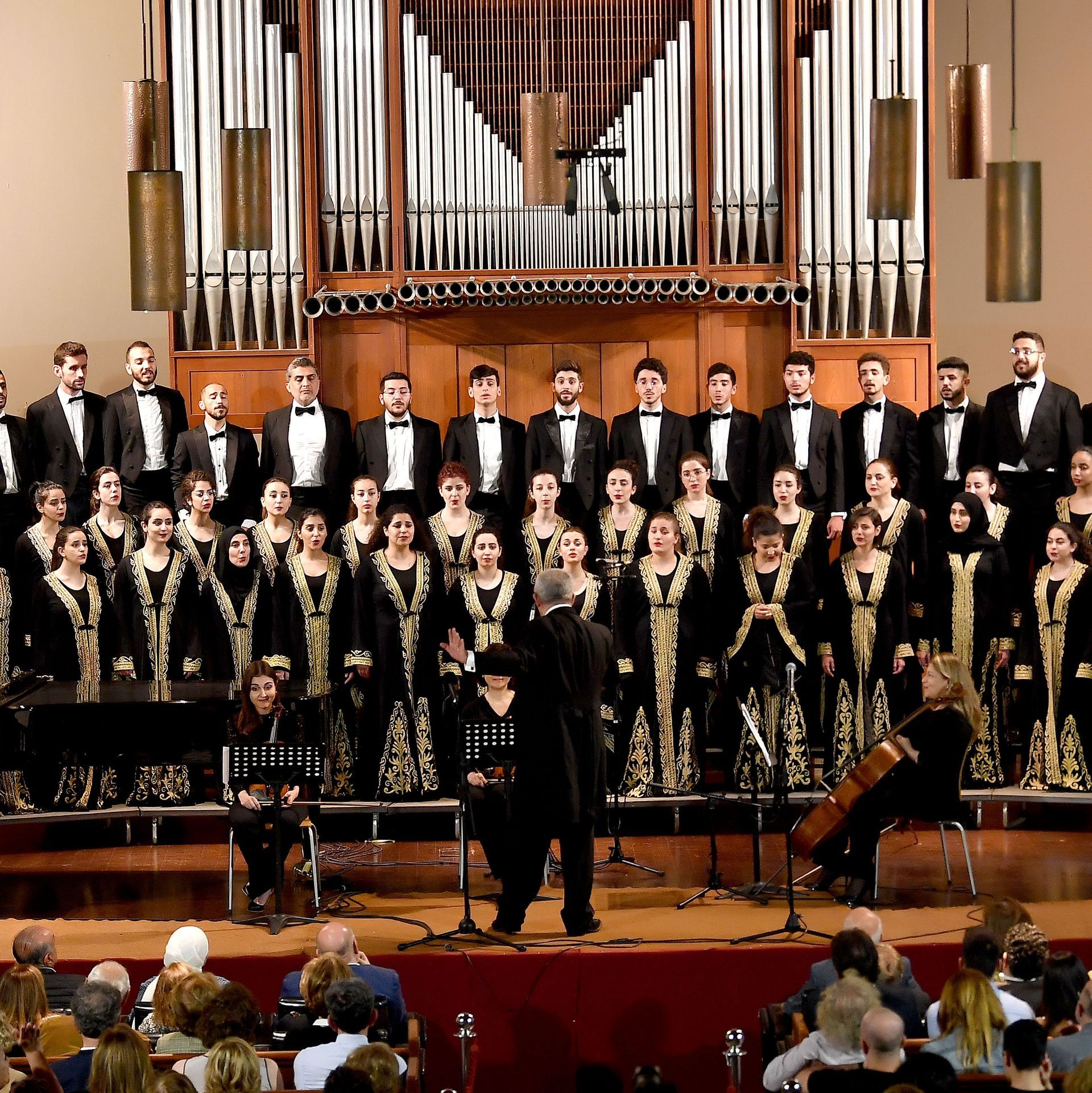 The Fayha National Choir & Conductor Barkev Taskalian performing at the inaugural concert of