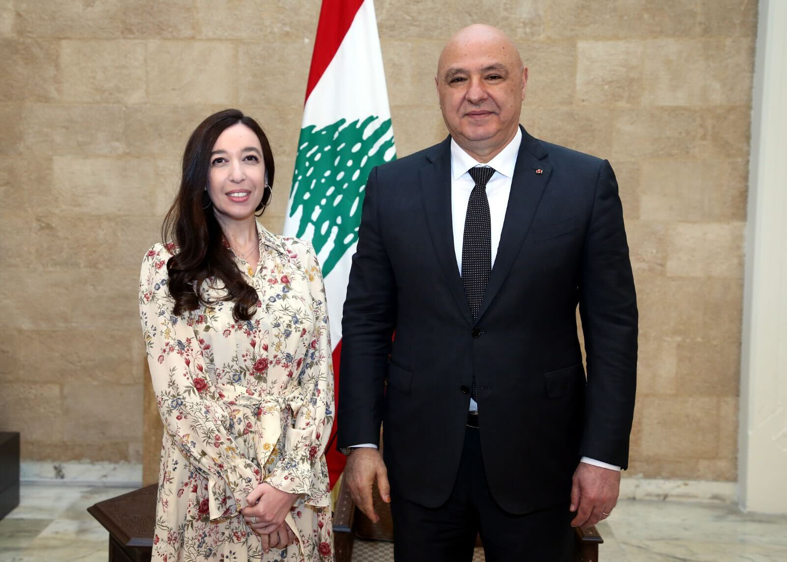 His Excellency President Joseph Aoun and Lynn Zovighian, founder of the Zovighian Public Office (ZPO) at the Presidential Palace in Ba’abda, Lebanon.