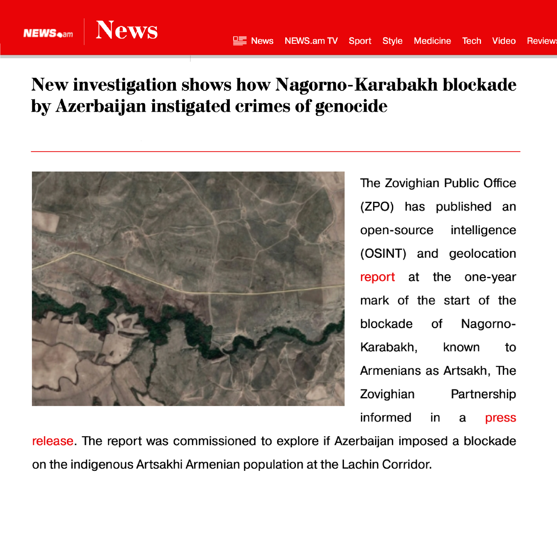 News.am media feature: Investigation showing how Azerbaijan's blockade of Nagorno-Karabakh instigated genocide crimes.