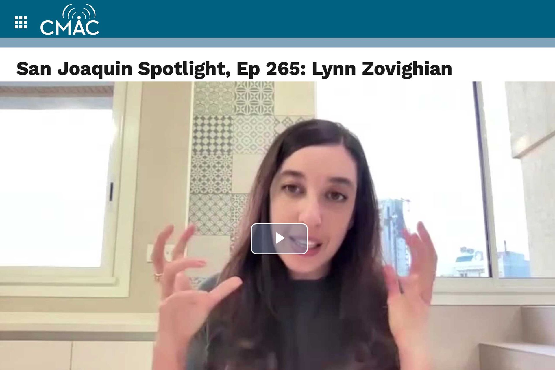 Lynn Zovighian during interview