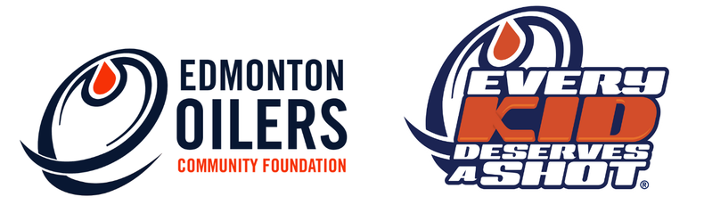 Edmonton Oilers Community Foundation and Every Kid Deserves a Shot logos side by side