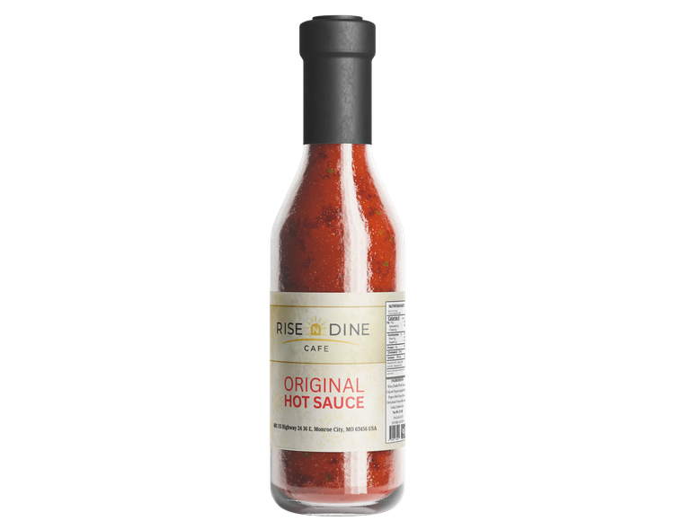 Rise N Dine hot sauce bottle